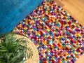 Multicolor Felt Ball Rectangular Rug