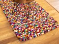 Multicolor Felt Ball Rectangular Rug