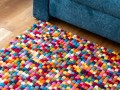 Multicolor Felt Ball Rectangular Rug
