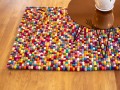 Multicolor Felt Ball Rectangular Rug