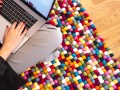 Multicolor Felt Ball Rectangular Rug