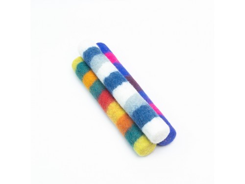 Striped Felt Kicker Toy – Eco Dog Toy | Pack of 5+