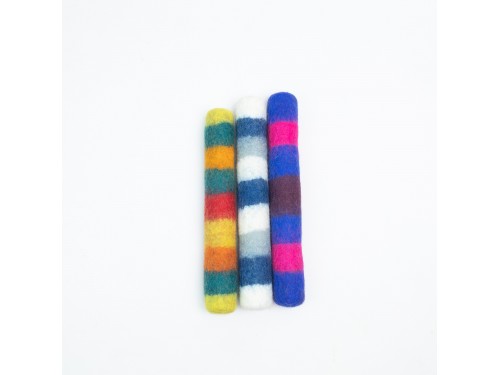 Striped Felt Kicker Toy – Eco Dog Toy | Pack of 5+