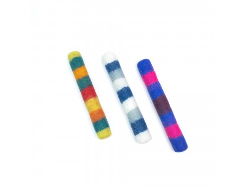 Striped Felt Kicker Toy – Eco Dog Toy | Pack of 5+
