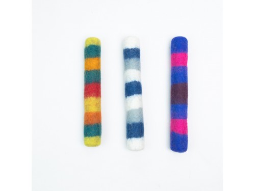 Striped Felt Kicker Toy – Eco Dog Toy | Pack of 5+