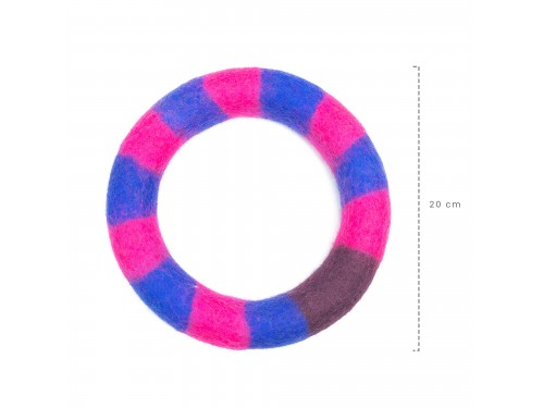Wholesale Striped Wool Felt Dog Chew Ring Pack