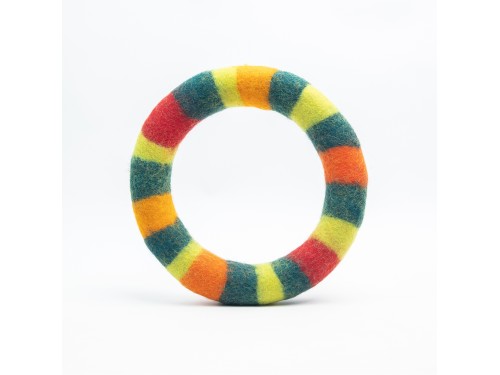 Striped Felt Chew Ring – Handmade Dog Toy | Pack of 5+