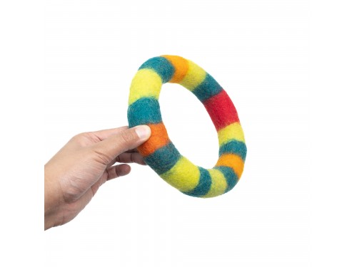 Wholesale Striped Wool Felt Dog Chew Ring Pack