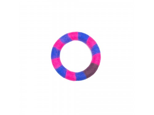 Striped Felt Chew Ring – Handmade Dog Toy | Pack of 5+