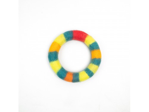 Striped Felt Chew Ring – Handmade Dog Toy | Pack of 5+