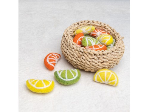 Wool Felt Lemon, Orange, and Lime Slice - Felt and Yarn