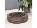 Brown Felt Ball Dog Bed with Removable Cushion