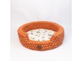 Orange Felt Ball Dog Bed with Removable Cushion