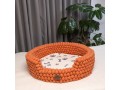 Orange Felt Ball Dog Bed with Removable Cushion