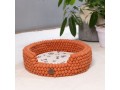 Orange Felt Ball Dog Bed with Removable Cushion