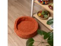 Orange Felt Ball Dog Bed with Removable Cushion