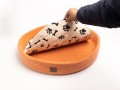 Orange Felt Dog Bed with Removable Paw Cushion