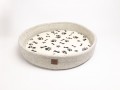 Grey Felt Dog Bed with Removable Paw Cushion - Felt and Yarn