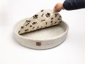 Grey Felt Dog Bed with Removable Paw Cushion