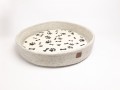Grey Felt Dog Bed with Removable Paw Cushion