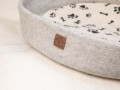 Grey Felt Dog Bed with Removable Paw Cushion