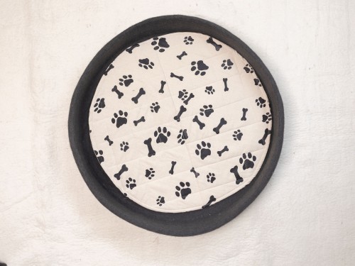 Dark Grey Felt Dog Bed | Removable Cushion
