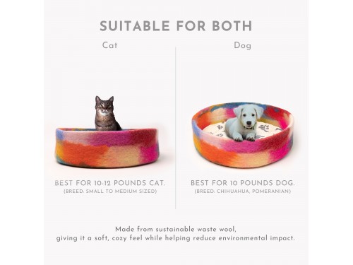 Handmade Recycled Wool Felt Pet Bed