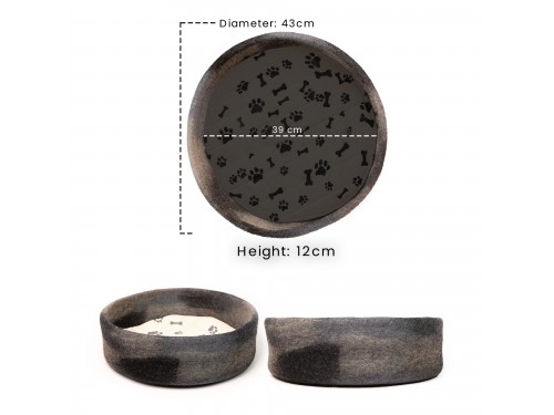 Muted Color Round Felt Pet Bed