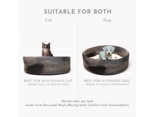 Muted Color Round Felt Pet Bed