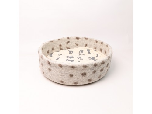 Handcrafted Grey Felt Pet Bed
