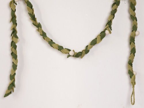 6ft Green Felt Leaf Garland