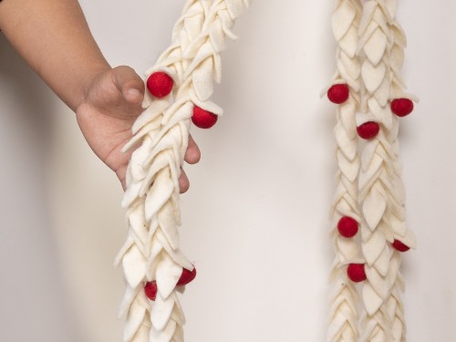 6ft Wool Felt Leaf Garland