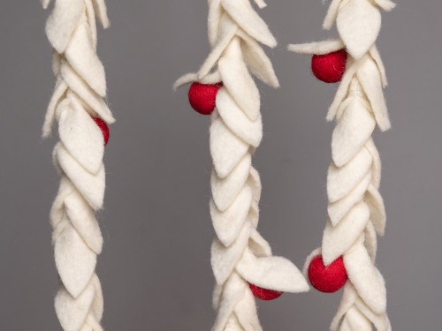 6ft Green Felt Leaf Garland