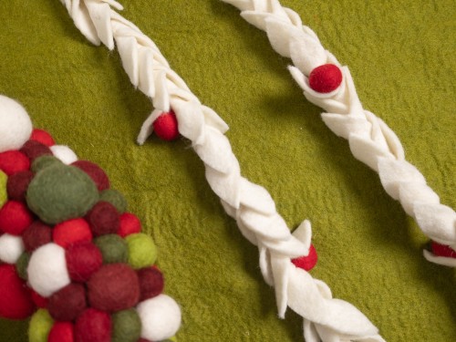 6ft Green Felt Leaf Garland