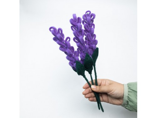 Handmade Wholesale Lavender Felt Flowers - Felt and Yarn