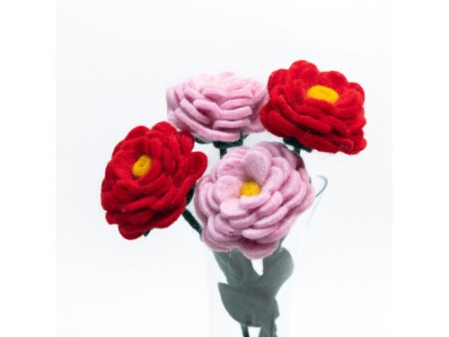 30cm Bulk Handmade Felt Ranunculus Flowers