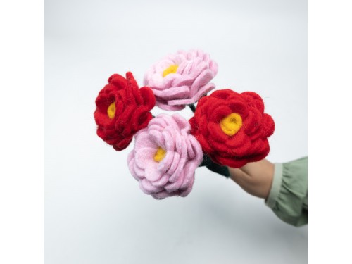 Bulk Handmade Felt Ranunculus Flowers - Felt and Yarn
