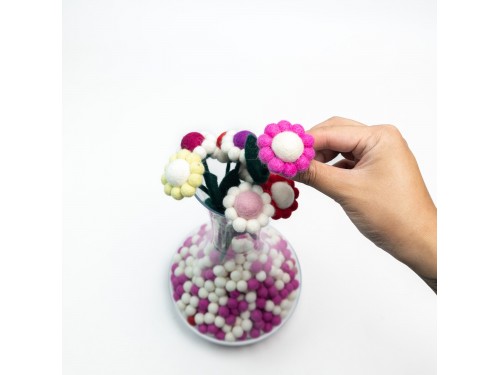 Mini Felt Daisy Flowers Bulk Handmade