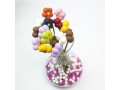 Bulk Handmade Mini Felt Ball Pom Pom Daisy Flowers - Felt and Yarn