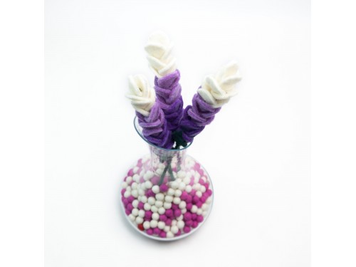 20cm Handmade Wool Felt Lavender Flower