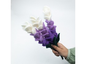 20cm Handmade Wool Felt Lavender Flower - Felt and Yarn