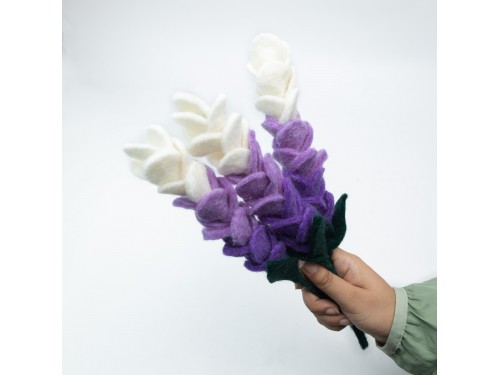 20cm Handmade Wool Felt Lavender Flower - Felt and Yarn
