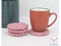 10cm Handmade Felt Ball Coasters – Solid Color Collection