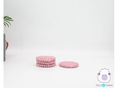 10cm Solid Color Felt Ball Coaster Collection