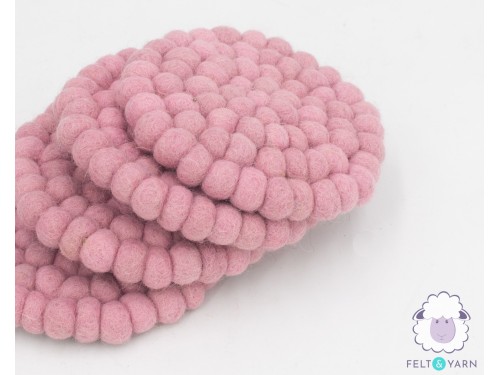 10cm Solid Color Felt Ball Coaster Collection