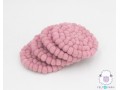10cm Handmade Felt Ball Coasters – Solid Color Collection