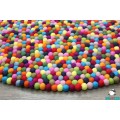 Multicolor Round Felt Ball Rug