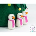5x8cm Multicolor Scarfed Felt Snowmen