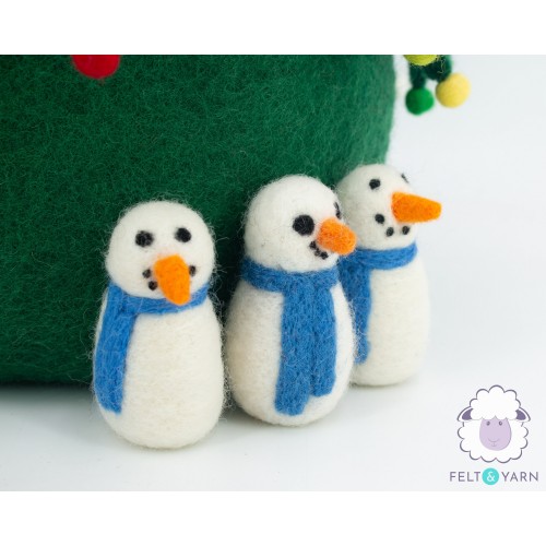 5x8cm Multicolor Scarfed Felt Snowmen