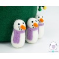 5x8cm Multicolor Scarfed Felt Snowmen